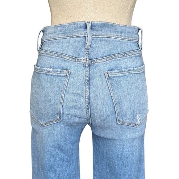 Frame Le Sylvie Slendor Straight Jeans in Overdrive Wash Distressed Blue 27 - Picture 8 of 9